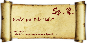 Szépe Máté névjegykártya