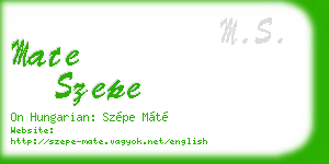 mate szepe business card