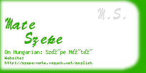 mate szepe business card